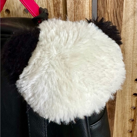 Betsey Johnson White and Black Quilted Backpack with Panda Design - Picture 11 of 11